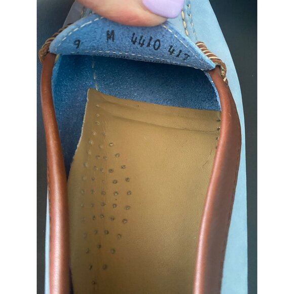 G.H. Bass Weejuns Light Blue Suede and Brown Leather Loafer 9 - Picture 7 of 7